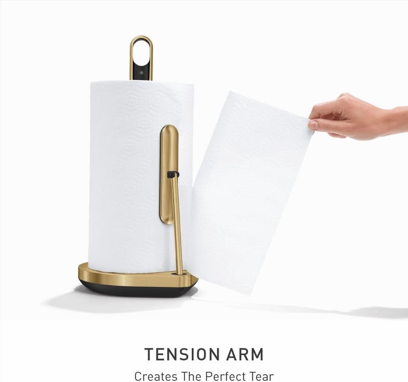 Simple Human Standing Paper Towel Holder with Spray Pump, Brass Stainless Steel, Gold - Image 3